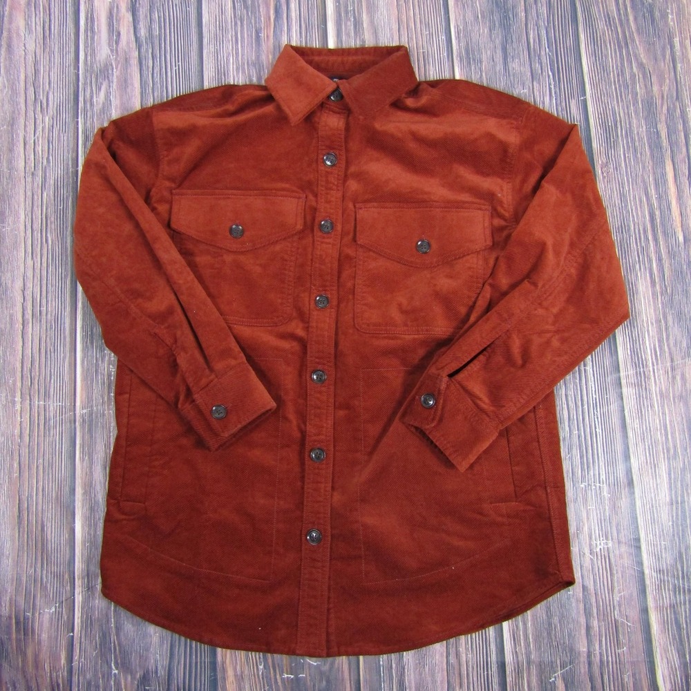 Madewell Shirt Jacket Women XS Rust Corduroy Oversized‎ Button Front NM649